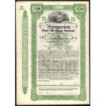 Hungary: Hungarian Land Mortgage Institute, 7½% Land Mortgage, specimen bond for £500, 1926, is...