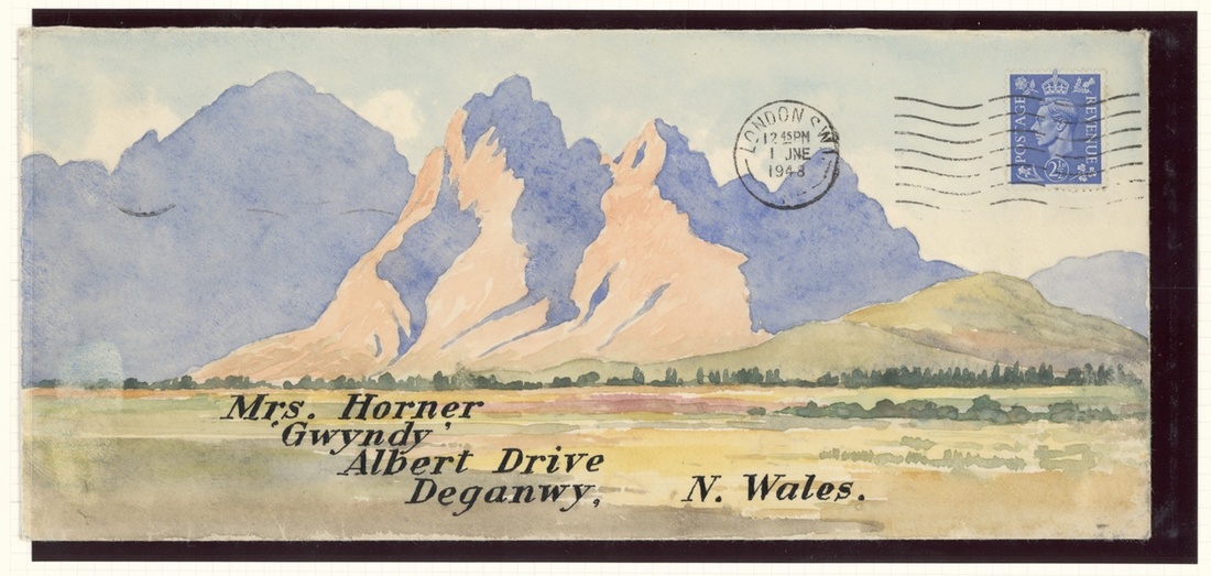 The Dr. Paul Ramsay Collection of Hand Painted Envelopes 1948-49 a series of six long envelope... - Image 2 of 6