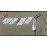 The Dr. Paul Ramsay Collection of Hand Painted Envelopes 1904 (21 Dec.) long hand painted enve...