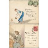 The Dr. Paul Ramsay Collection of Hand Painted Envelopes 1908-09 a series of thirteen handpain...