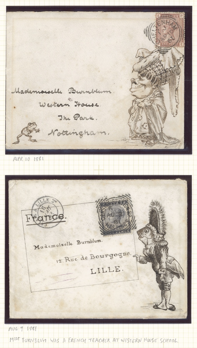 The Dr. Paul Ramsay Collection of Hand Painted Envelopes 1881-83 five envelopes - Image 3 of 3