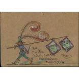 The Dr. Paul Ramsay Collection of Hand Painted Envelopes 1902 (29 Oct.) large handpainted enve...