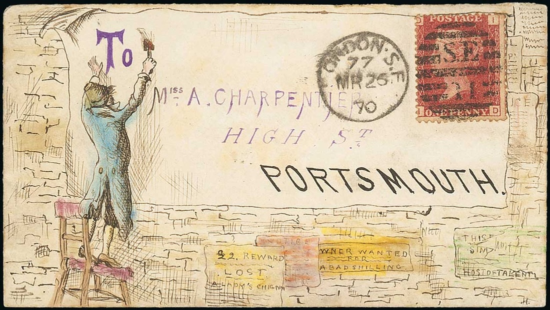 The Dr. Paul Ramsay Collection of Hand Painted Envelopes 1870 (26 March) handpainted envelope...