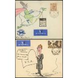 The Dr. Paul Ramsay Collection of Hand Painted Envelopes 1943 (8 Sept.) handcoloured envelope...