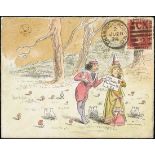 The Dr. Paul Ramsay Collection of Hand Painted Envelopes 1874 (20 July) handpainted envelope f...