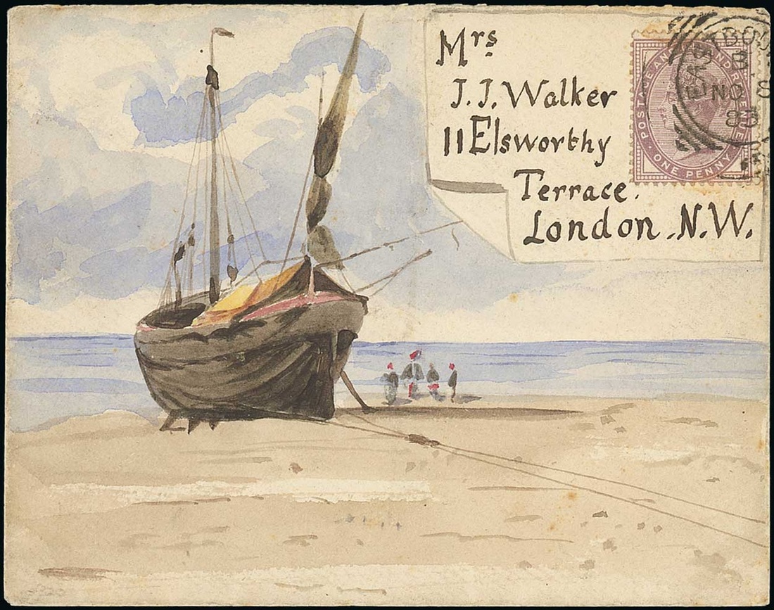 The Dr. Paul Ramsay Collection of Hand Painted Envelopes 1883 (8 Nov.) handpainted envelope