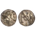 Wessex, Alfred (871-899), Penny, 1.50g, 9h, Portrait / London Monogram type, London, aelf - red...