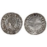 Aethelred II (978-1016), Penny, 1.67g, Long Cross type, Oxford, Aelfwine, + æÐelræd rex anglo,...