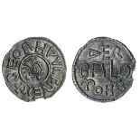 Mercia, Beornwulf (823-825), Penny, 1.32g, 9h, East Anglian mint, Werbald, + beornÞvlf re, lege...