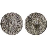 Aethelred II (978-1016), Penny, 1.24g, First Hand type, Totnes, Manna, + æÐelræd rex anglox, di...