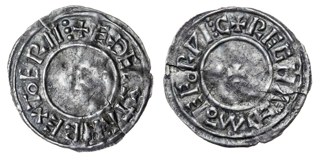 Aethelstan (924/5-939), Penny, 1.43g, Circumscription Cross type, York, Regnald, + eÐelstan rex...