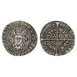 Henry VI (1422-61), Halfgroat, rosette-mascle issue, Calais, 1.81g, m.m. cross patonce (IIIa/V)...