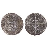 Henry VI (1422-61), Groat, rosette-mascle issue, Calais, 3.66g, m.m. pierced cross, crowned bus...