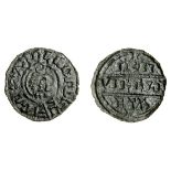 Kings of Wessex, Alfred the Great (871-99), Penny, lunette type, Wigelm, 0.77g, +aelfred rex, d...