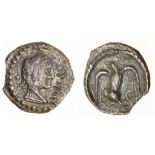 Atrebates and Regni, Epaticcus (c. AD 20-40), silver Unit, 1.09g, Herculean bust right, rev. ea...