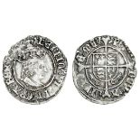 Henry VII (1485-1509), Halfgroat, York, Archbishop Bainbridge, 1.06g, m.m. martlet, crowned bus...