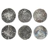 Henry VII (1485-1509), Groats (3), class IIIc (2), 2.77g, m.m. pansy, crowned bust facing, jewe...