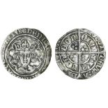 Henry VII (1485-1509), Groat, class I, Tower, 2.52g, m.m. lis upon half-rose, crowned bust faci...