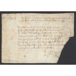 Autographs Sir John Salusbury 1604 (31 July) receipt on plain paper for £30 received from Sir J...