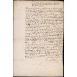 Autographs Sir Francis Godolphin 1603 (12th March) receipt written on blank paper