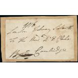 Autographs Gordon George Byron, 6th Baron Byron 1816 envelope front laid down, entirely in Byro...