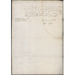 Autographs Sir Richard Weston 1624 (23 April) order from Sir Richard Weston