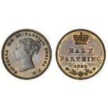 Victoria (1837-1901), Proof Half-Farthing, 1868, in copper, young head left, rev. en médaille,...