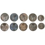 Victoria (1837-1901), Quarter Farthings [for use in Ceylon] (4), 1839; 1851; 1852; 1853, young...