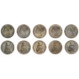 Victoria (1837-1901), Farthings, w. w. incuse on truncation (5); 1855; 1856, britanniar:, fid:;...