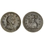 George I (1714-27), Halfpenny, 1721 over 0 (BMC [Peck] 796; S.3660), friction to hair, otherwis...