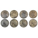 Victoria (1837-1901), Pennies, dies 6+G (4), 1865 (Freeman 50); another, 1866 (Freeman 52); als...