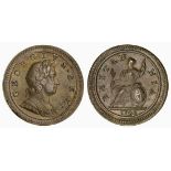 George I (1714-27), Halfpenny, 1723 (BMC [Peck] 803; S.3660), a small dig below cheek otherwise...