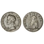 Charles II (1660-85), Pattern Farthing, 1671, in copper, by J Roettier, laureate, draped and cu...