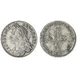 James II (1685-88), Halfcrown, 1685, first laureate and draped bust left, rev. crowned shields...