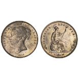 Victoria (1837-1901), Penny, 1857, def-:, ornamental trident (BMC [Peck] 1513; S.3948), a trace...