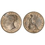 Victoria (1837-1901), Penny, 1847, def-:, ornamental trident (BMC [Peck] 1493; S.3948), lustrou...