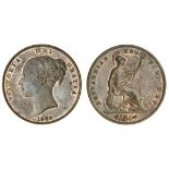 Victoria (1837-1901), Penny, 1843, colon after reg, ornamental trident (BMC [Peck] 1486; S.3948...