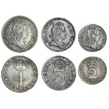 George I (1714-27), Maundy Fourpence to Twopence, 1717 (3), laureate, draped and cuirassed bust...