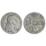 Charles II (1660-85), Crown, 1681, fourth bust, rev. no stop after hib, eight strings to harp,...