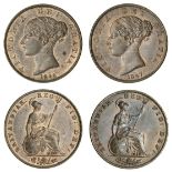 Victoria (1837-1901), Halfpennies (2), 1846; 1847 (BMC [Peck] 1530; 1531; S.3949), light surfac...