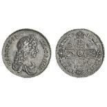 Charles II (1660-85), Shilling, 1668, second bust, rev. seven strings to harp (ESC 511 {1030};...