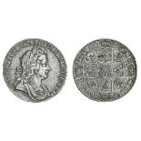 George I (1714-27), Shilling, 1727, second bust, no stops in legend, rev. seven strings to harp...