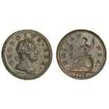 George I (1714-27), Halfpenny, 1718 (BMC [Peck] 774; S.3659), peripheral striking weakness and...