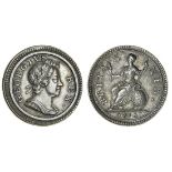 George I (1714-27), Proof Farthing, 1718, 'Dump issue', in silver, laureate and cuirassed bust...