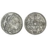 Charles II (1660-85), Halfcrown, 1673, fourth bust, rev. six strings to harp, * * decvs et tvta...