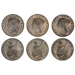 Victoria (1837-1901), Halfpennies (3), 1854; 1855; 1856 (BMC [Peck] 1542; 1543; 1544; S.3949),...