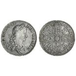 Charles II (1660-85), Crown, 1664, reduced flan diameter, second bust, rev. nine strings to har...