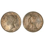 Victoria (1837-1901), Penny, 1856, def:, plain trident (BMC [Peck] 1510; S.3948), much residual...