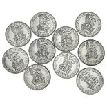 George V (1910-36), Shillings (10), 1927-36, modified bare head left, rev. Lion passant atop cr...