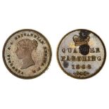 Victoria (1837-1901), Proof Quarter-Farthing, 1868, in bronze, young head left, rev. en médaill...